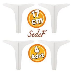 Badem10 Sedef Lüks 17 cm Beyaz 4 Adet Mobilya Kanepe Sehpa TV Ünitesi Koltuk Ayağı
