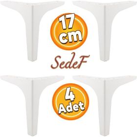 Badem10 Sedef Lüks 17 cm Beyaz 4 Adet Mobilya Kanepe Sehpa TV Ünitesi Koltuk Ayağı