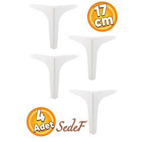 Badem10 Sedef Lüks 17 cm Beyaz 4 Adet Mobilya Kanepe Sehpa TV Ünitesi Koltuk Ayağı