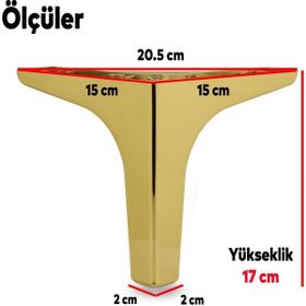 Badem10 Sedef Lüks 17 cm Gold 4 Adet Mobilya Kanepe Sehpa TV Ünitesi Koltuk Ayağı