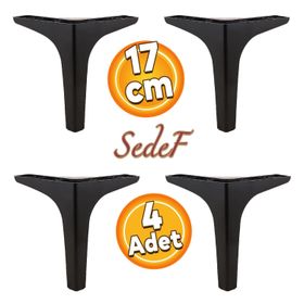 Badem10 Sedef Lüks 17 cm Siyah 4 Adet Mobilya Kanepe Sehpa TV Ünitesi Koltuk Ayağı