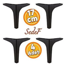 Badem10 Sedef Lüks 17 cm Siyah 4 Adet Mobilya Kanepe Sehpa TV Ünitesi Koltuk Ayağı