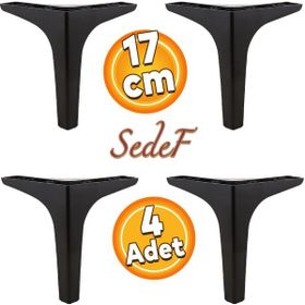 Badem10 Sedef Lüks 17 cm Siyah 4 Adet Mobilya Kanepe Sehpa TV Ünitesi Koltuk Ayağı