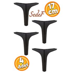 Badem10 Sedef Lüks 17 cm Siyah 4 Adet Mobilya Kanepe Sehpa TV Ünitesi Koltuk Ayağı