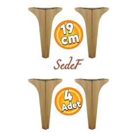 Badem10 Sedef Lüks 19 cm Açık Ceviz Baza 4 Adet Mobilya Kanepe Sehpa TV Ünitesi Koltuk Ayağı