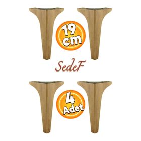 Badem10 Sedef Lüks 19 cm Açık Ceviz Baza 4 Adet Mobilya Kanepe Sehpa TV Ünitesi Koltuk Ayağı