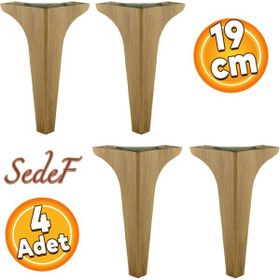 Badem10 Sedef Lüks 19 cm Açık Ceviz Baza 4 Adet Mobilya Kanepe Sehpa TV Ünitesi Koltuk Ayağı