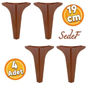 Badem10 Sedef Lüks 19 cm Ahşap Desenli Baza 4 Adet Mobilya Kanepe Sehpa TV Ünitesi Koltuk Ayağı