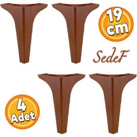 Badem10 Sedef Lüks 19 cm Ahşap Desenli Baza 4 Adet Mobilya Kanepe Sehpa TV Ünitesi Koltuk Ayağı