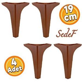 Badem10 Sedef Lüks 19 cm Ahşap Desenli Baza 4 Adet Mobilya Kanepe Sehpa TV Ünitesi Koltuk Ayağı