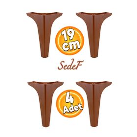 Badem10 Sedef Lüks 19 cm Ahşap Desenli Baza 4 Adet Mobilya Kanepe Sehpa TV Ünitesi Koltuk Ayağı