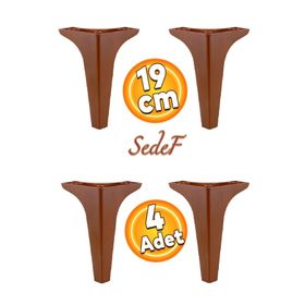 Badem10 Sedef Lüks 19 cm Ahşap Desenli Baza 4 Adet Mobilya Kanepe Sehpa TV Ünitesi Koltuk Ayağı