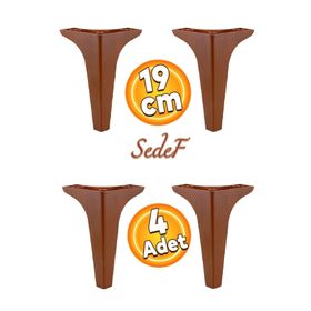 Badem10 Sedef Lüks 19 cm Ahşap Desenli Baza 4 Adet Mobilya Kanepe Sehpa TV Ünitesi Koltuk Ayağı