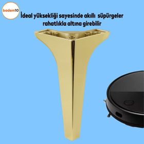 Badem10 Sedef Lüks 19 cm Altın Gold Baza Mobilya Kanepe Sehpa TV Ünitesi Koltuk Ayağı