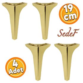Badem10 Sedef Lüks 19 cm Altın Gold Baza Mobilya Kanepe Sehpa TV Ünitesi Koltuk Ayağı