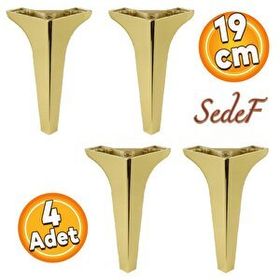 Badem10 Sedef Lüks 19 cm Altın Gold Baza Mobilya Kanepe Sehpa TV Ünitesi Koltuk Ayağı