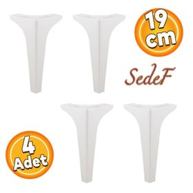 Badem10 Sedef Lüks 19 cm Beyaz Baza 4 Adet Mobilya Kanepe Sehpa Tv Ünitesi Koltuk Ayağı