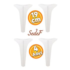 Badem10 Sedef Lüks 19 cm Beyaz Baza 4 Adet Mobilya Kanepe Sehpa Tv Ünitesi Koltuk Ayağı