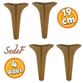 Badem10 Sedef Lüks 19 cm Koyu Ceviz Baza 4 Adet Mobilya Kanepe Sehpa TV Ünitesi Koltuk Ayağı