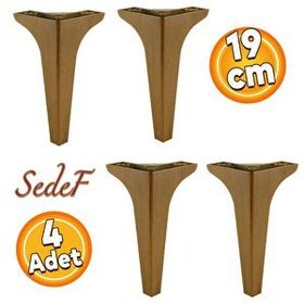 Badem10 Sedef Lüks 19 cm Koyu Ceviz Baza 4 Adet Mobilya Kanepe Sehpa TV Ünitesi Koltuk Ayağı