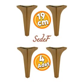 Badem10 Sedef Lüks 19 cm Koyu Ceviz Baza 4 Adet Mobilya Kanepe Sehpa TV Ünitesi Koltuk Ayağı