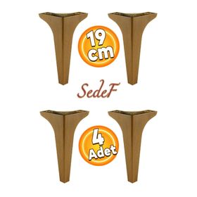 Badem10 Sedef Lüks 19 cm Koyu Ceviz Baza 4 Adet Mobilya Kanepe Sehpa TV Ünitesi Koltuk Ayağı
