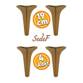Badem10 Sedef Lüks 19 cm Koyu Ceviz Baza 4 Adet Mobilya Kanepe Sehpa TV Ünitesi Koltuk Ayağı