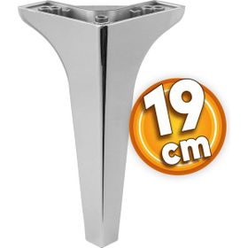 Badem10 Sedef Lüks 19 cm Parlak Krom Baza Mobilya Kanepe Sehpa TV Ünitesi Koltuk Ayağı