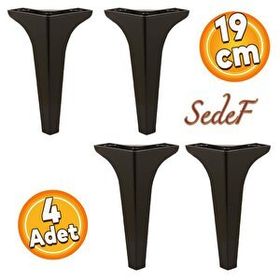 Badem10 Sedef Lüks 19 cm Siyah Baza 4 Adet Mobilya Kanepe Sehpa TV Ünitesi Koltuk Ayağı
