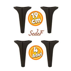 Badem10 Sedef Lüks 19 cm Siyah Baza 4 Adet Mobilya Kanepe Sehpa TV Ünitesi Koltuk Ayağı
