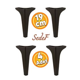Badem10 Sedef Lüks 19 cm Siyah Baza 4 Adet Mobilya Kanepe Sehpa TV Ünitesi Koltuk Ayağı