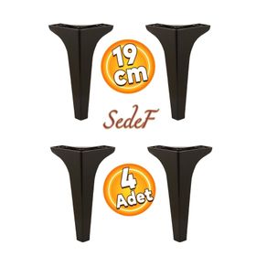 Badem10 Sedef Lüks 19 cm Siyah Baza 4 Adet Mobilya Kanepe Sehpa TV Ünitesi Koltuk Ayağı