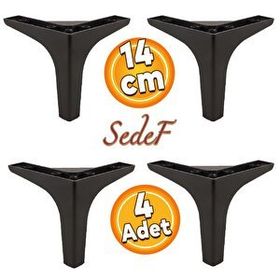 Badem10 Sedef Lüks14 cm Siyah 4 Adet Mobilya Kanepe Sehpa TV Ünitesi Koltuk Ayağı