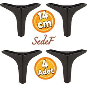 Badem10 Sedef Lüks14 cm Siyah 4 Adet Mobilya Kanepe Sehpa TV Ünitesi Koltuk Ayağı
