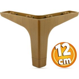 Badem10 Sedef Mobilya Koyu Ceviz Renk 12 cm Kanepe Sehpa TV Ünitesi Baza Koltuk Ayağı Ahşap Desenli