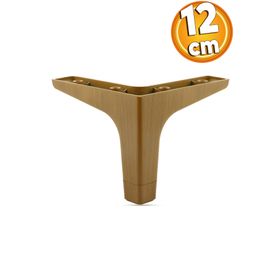 Badem10 Sedef Mobilya Koyu Ceviz Renk 12 cm Kanepe Sehpa TV Ünitesi Baza Koltuk Ayağı Ahşap Desenli
