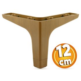 Badem10 Sedef Mobilya Koyu Ceviz Renk 12 cm Kanepe Sehpa TV Ünitesi Baza Koltuk Ayağı Ahşap Desenli