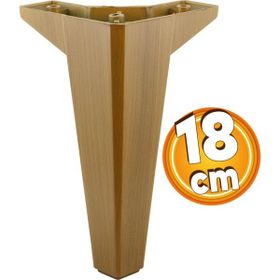Badem10 Sedir Ahşap Desenli Koyu Ceviz Renk 18 cm Mobilya Kanepe Sehpa TV Ünitesi Baza Koltuk Ayağı