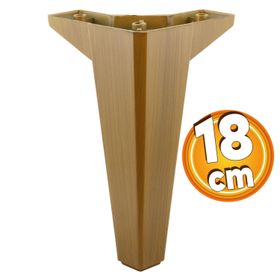 Badem10 Sedir Ahşap Desenli Koyu Ceviz Renk 18 cm Mobilya Kanepe Sehpa TV Ünitesi Baza Koltuk Ayağı