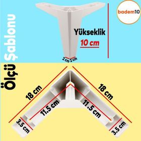 Badem10 Sedir Lüks 10 cm Beyaz 4 Adet Baza Mobilya Kanepe Sehpa TV Ünitesi Koltuk Ayağı