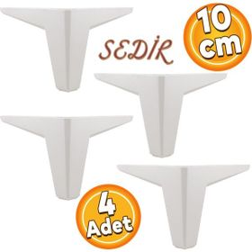 Badem10 Sedir Lüks 10 cm Beyaz 4 Adet Baza Mobilya Kanepe Sehpa TV Ünitesi Koltuk Ayağı