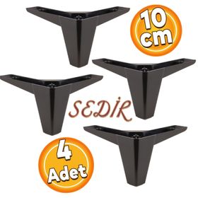 Badem10 Sedir Lüks 10 cm Siyah Baza Mobilya Kanepe Sehpa TV Ünitesi Koltuk Ayağı