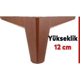 Badem10 Sedir Lüks 12 cm Ahşap Desenli Kahverengi 4 Adet Mobilya Kanepe Sehpa Tv Ünitesi Koltuk Ayağı