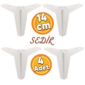 Badem10 Sedir Lüks 14 cm Beyaz 4 Adet Mobilya Kanepe Sehpa TV Ünitesi Koltuk Ayağı