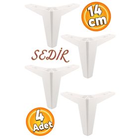 Badem10 Sedir Lüks 14 cm Beyaz 4 Adet Mobilya Kanepe Sehpa TV Ünitesi Koltuk Ayağı