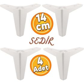 Badem10 Sedir Lüks 14 cm Beyaz 4 Adet Mobilya Kanepe Sehpa TV Ünitesi Koltuk Ayağı
