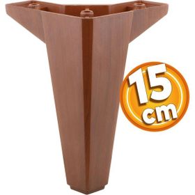 Badem10 Sedir Lüks 15 cm Ahşap Desenli Kahverengi Baza Mobilya Kanepe Sehpa TV Ünitesi Koltuk Ayağı