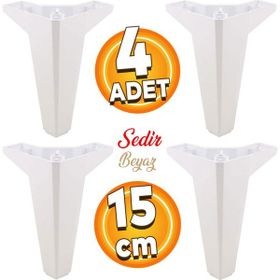 Badem10 Sedir Lüks 15 cm Beyaz Baza Mobilya Kanepe Sehpa TV Ünitesi Koltuk Ayağı