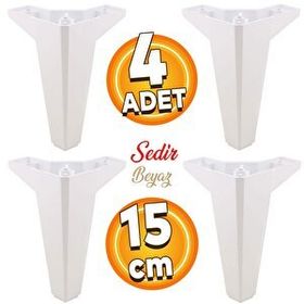 Badem10 Sedir Lüks 15 cm Beyaz Baza Mobilya Kanepe Sehpa TV Ünitesi Koltuk Ayağı