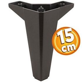 Badem10 Sedir Lüks 15 cm Siyah Baza Mobilya Kanepe Sehpa TV Ünitesi Koltuk Ayağı